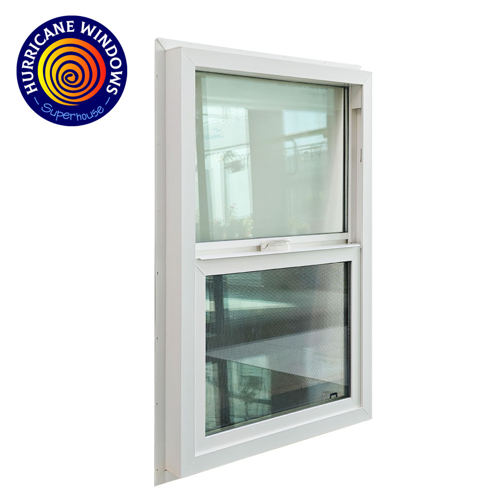 USA NFRC Certified Vinyl Single & Double Hung Window with Double Tempered Glass for Housing Condo Apartment Project