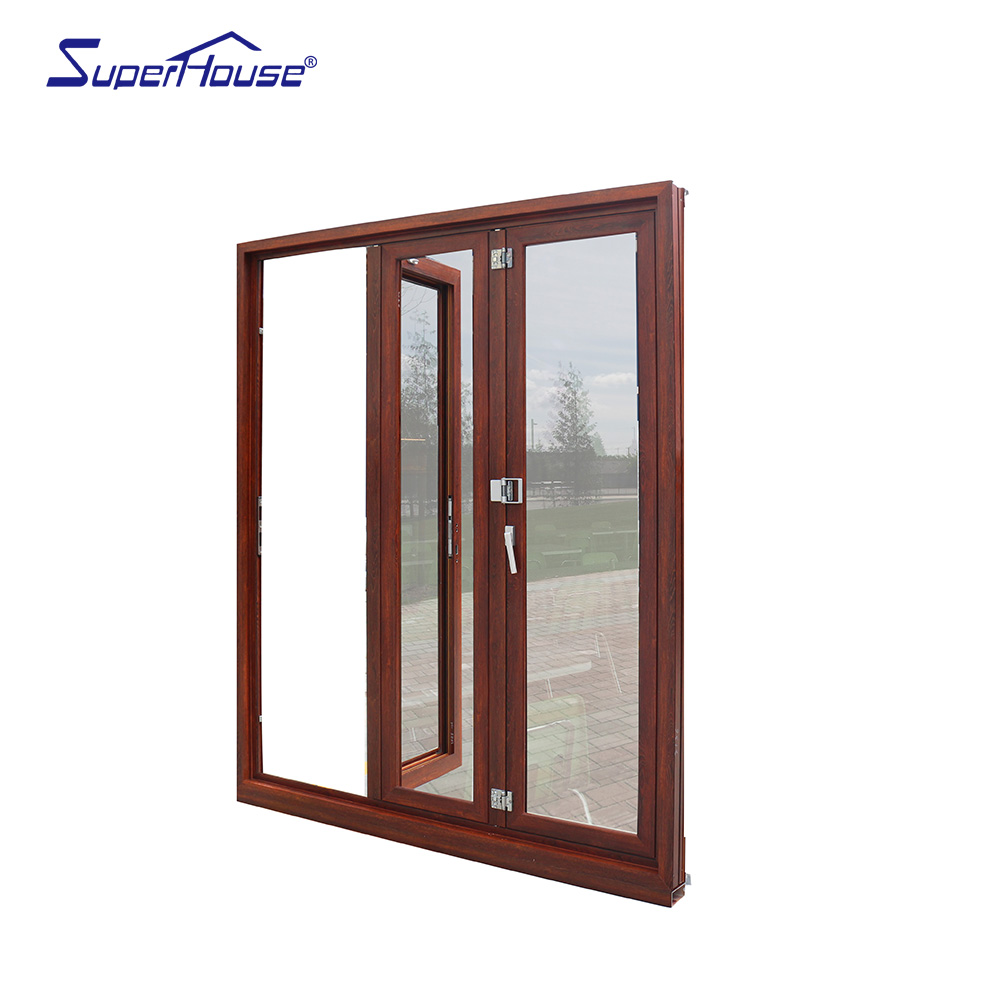 Superhouse Aluminium Accordion Bifolding Doors Fold Door Aluminum Alloy Frame Tempered Glass Folding Door