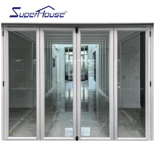 Meet Florida Certificate Hurricane Impact Glass Door NOA Folding Door with Retractable Screen for House