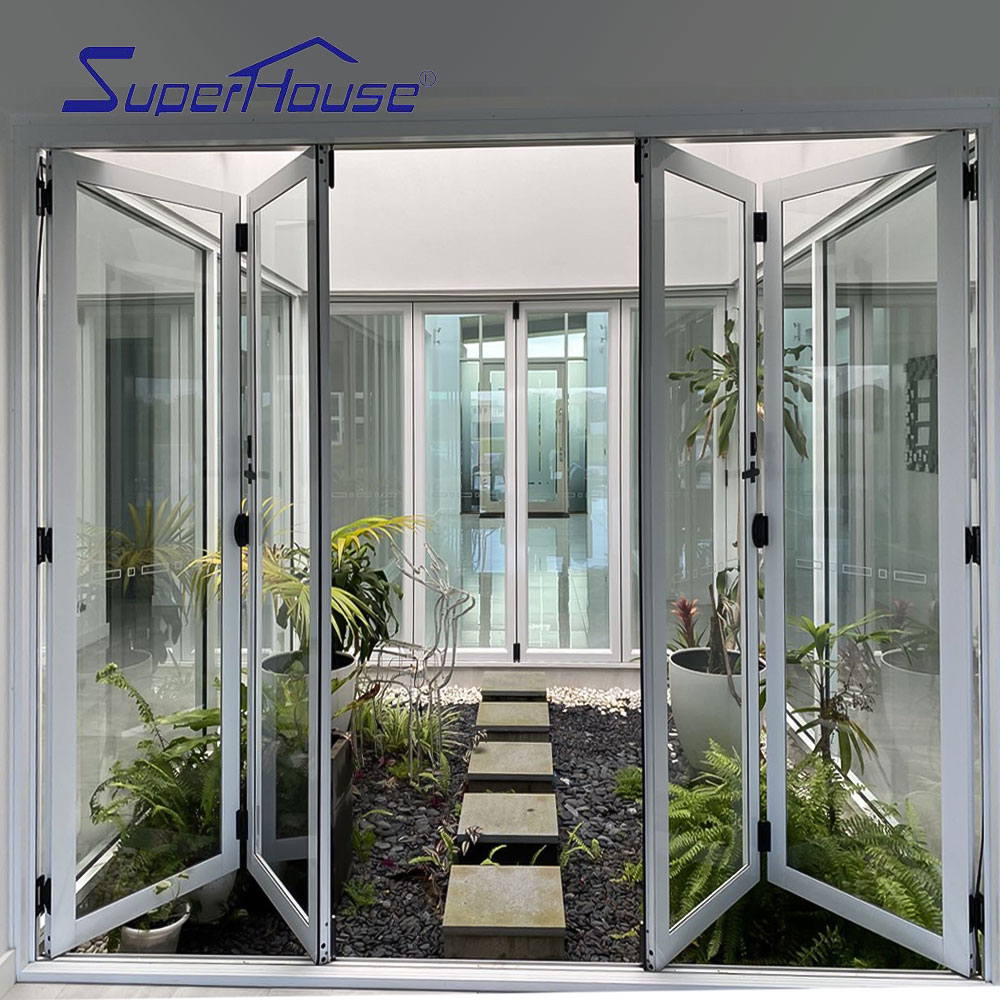 Meet Florida Certificate Hurricane Impact Glass Door  NOA Folding Door with Retractable Screen for House