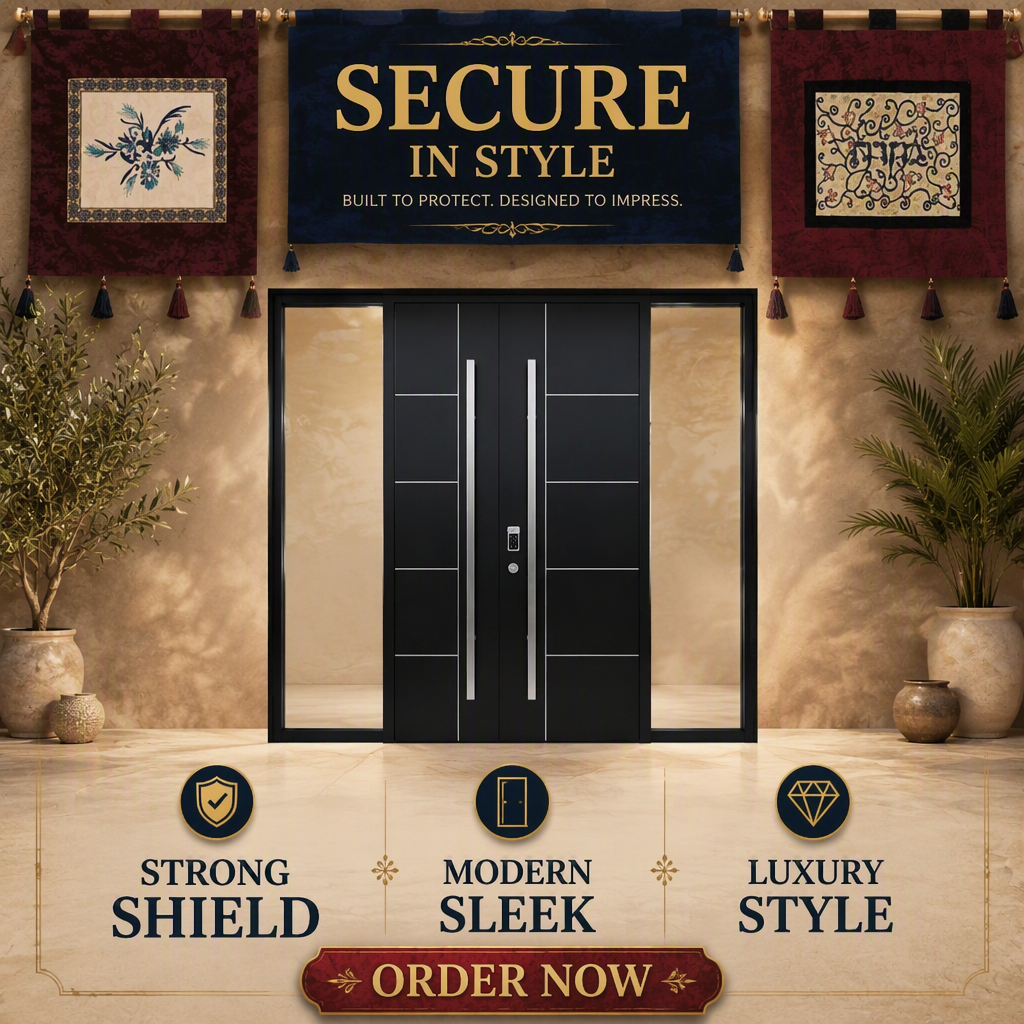 Smart Exterior Entry Door with Fingerprint, Password, Remote Control & APP Intelligent Access System