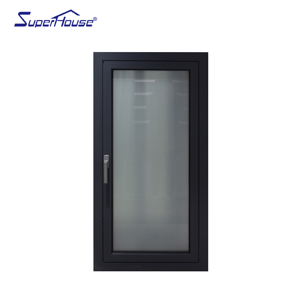 Modern Custom Made Black Aluminum Casement Window With Mosquito Net Aluminum Black Windows