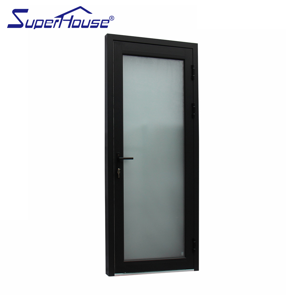 Florida Commercial Apartment Aluminum Hinged Door Hurricane Impact Thermal Break Frame Low-E  Heat Insulation  Store Entry Door