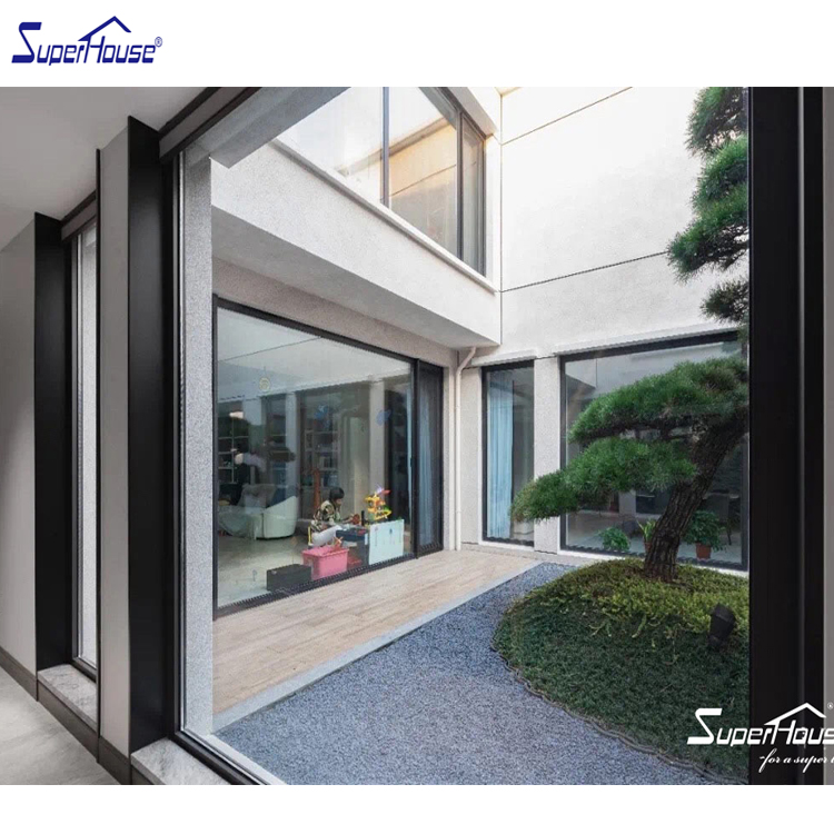 Villa House Large Fixed Vertical Picture Window Curtain Wall Corner Bay Windows with Tempered Safety Sound Proof Insulated Glass