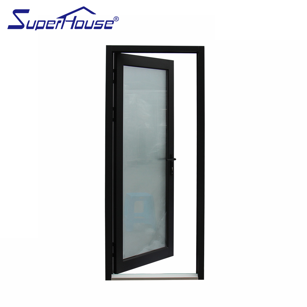 AS2047 Australian Standard Customized Black Color Aluminum Exterior French Doors With White Glass Hinged Front French Door