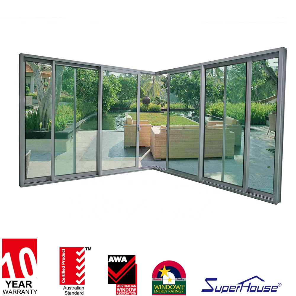 Australia Standard Triple Panel Slim Aluminum Stacker Door Corner Door
