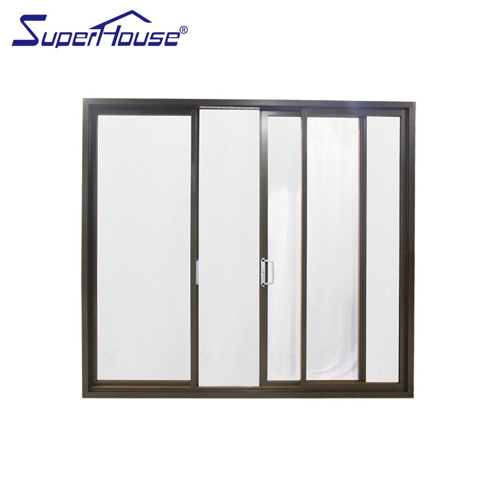 Superhouse Customized Modern Slim Frame Double Glazed Windproof Aluminium Sliding Door Customized Aluminum Patio Sliding Door