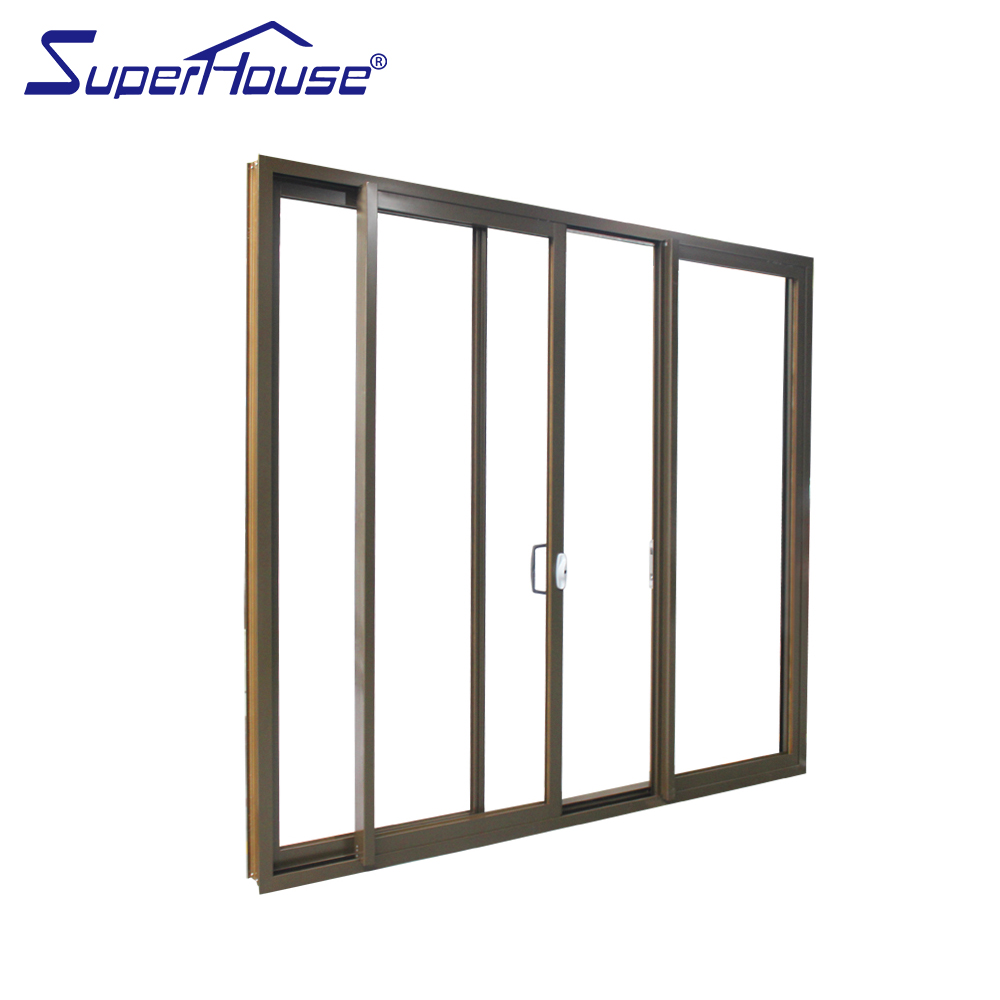 Superhouse Customized Modern Slim Frame Double Glazed Windproof Aluminium Sliding Door Customized Aluminum Patio Sliding Door