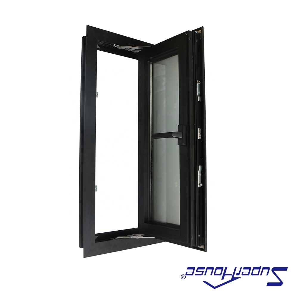 Florida Certified Aluminum Casement Window Hurricane Impact Multi-point Lock Low-e Windproof Waterproof Thermal Insulation Villa