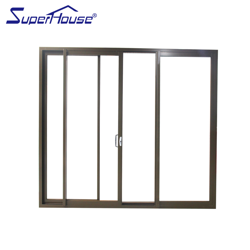 Superhouse Customized Modern Slim Frame Double Glazed Windproof Aluminium Sliding Door Customized Aluminum Patio Sliding Door