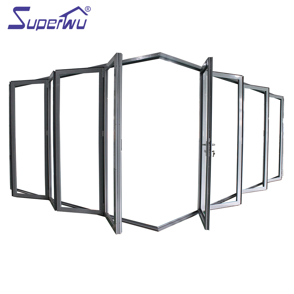 NFRC Certified Insulated Aluminum Folding Door | Thermal Break Frame, Double Tempered Glass for Outdoor Commercial Use