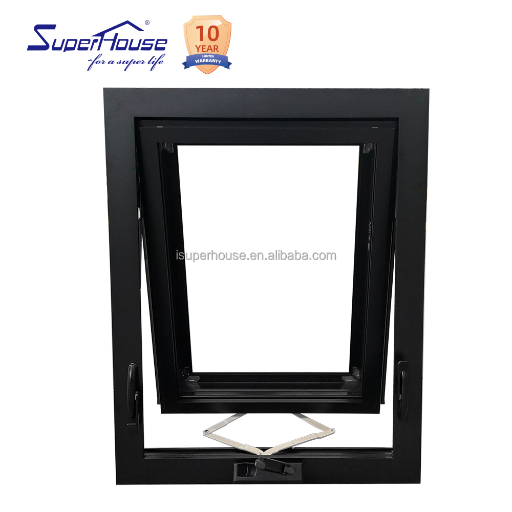 Miami Certified Hurricane Proof Awning Window Double Glazed Aluminum Alloy Energy Star for High Commercial Residential Building