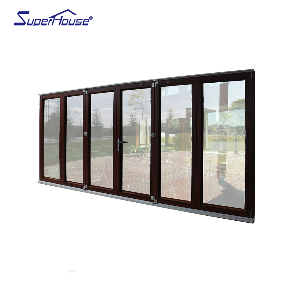 Superhouse Aluminum Doors Aluminium Bifold Patio Folding Tempered Glass Doors Outswing Energy Efficient Bifold Door