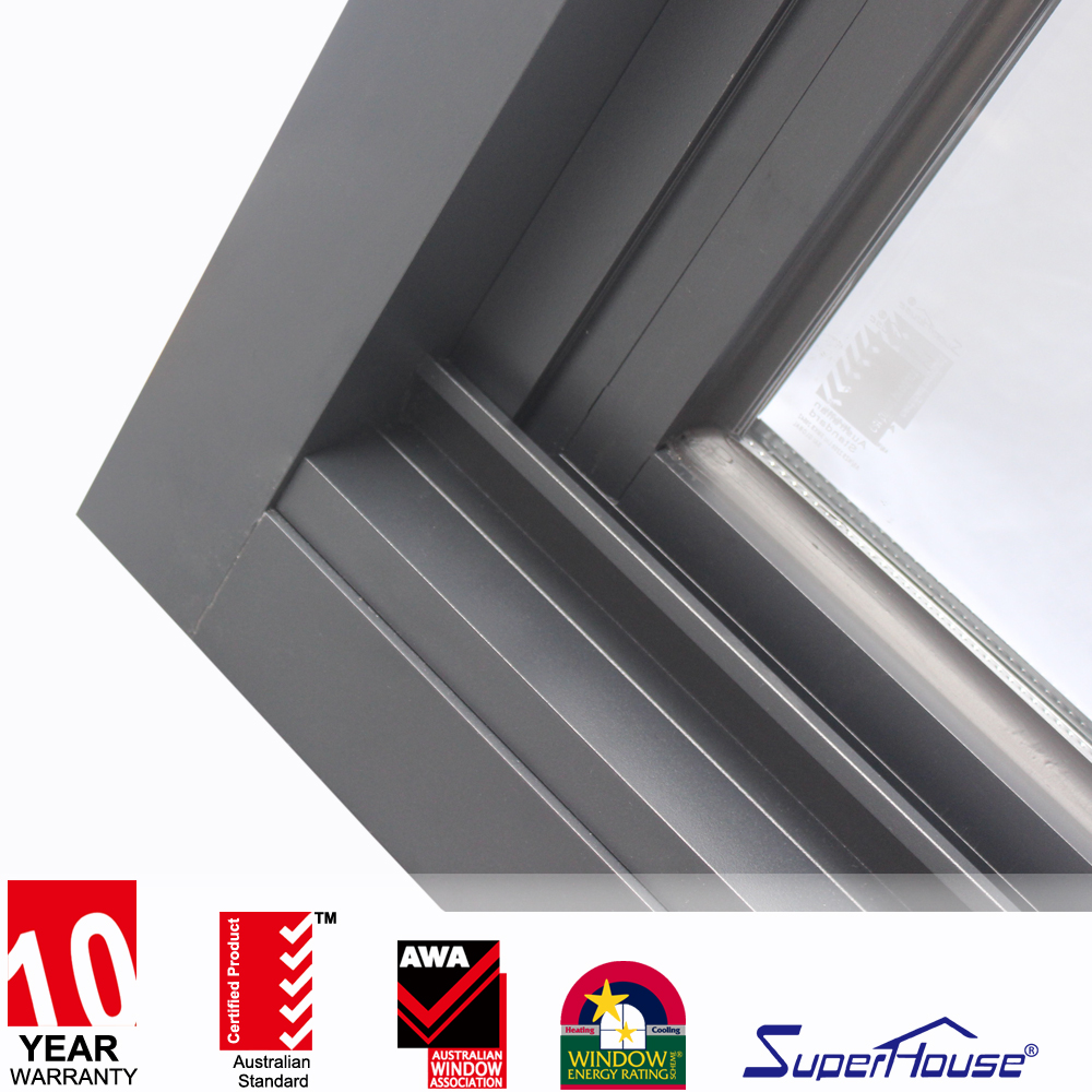 Aluminium Awning Window with Chain Winder AS2047 AS1288 Certified Double Tempered Glass Rainproof Soundproof for Kitchen Laundry