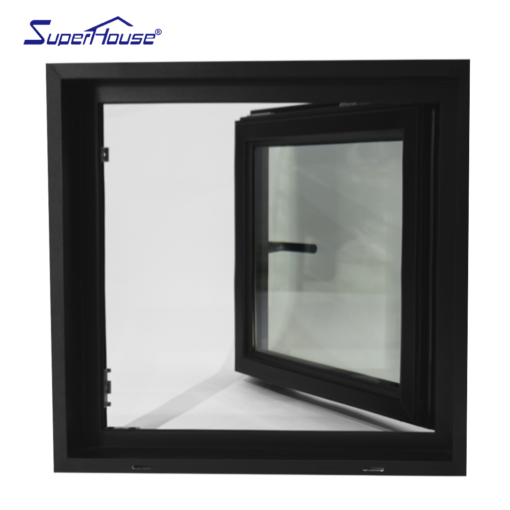 Commercial Restaurant Aluminum Casement Window Double Glazing Multi Point Lock Windproof Heat Insulation Aluminum Swing Window
