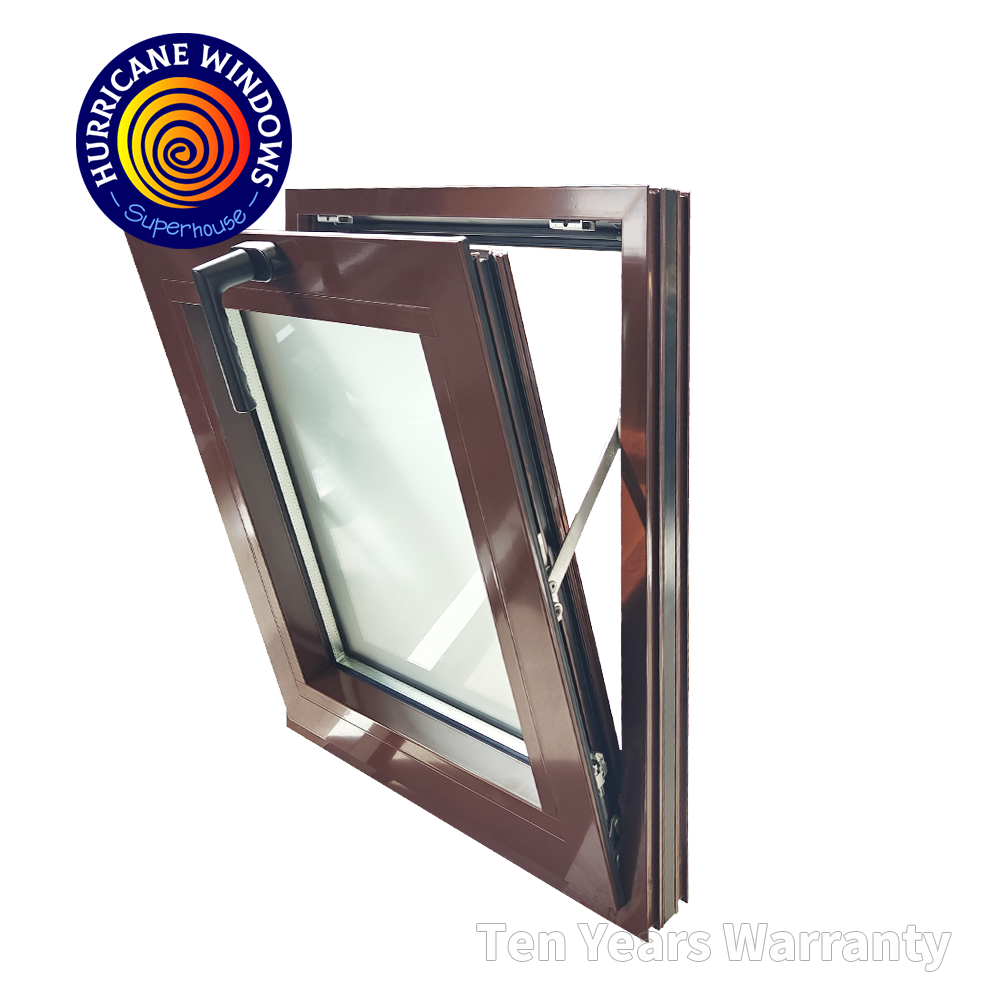 Custom High Quality Modern Energy Efficient Aluminum Tilt Turn Soundproof Windows with Multi-Point Locking System for Home