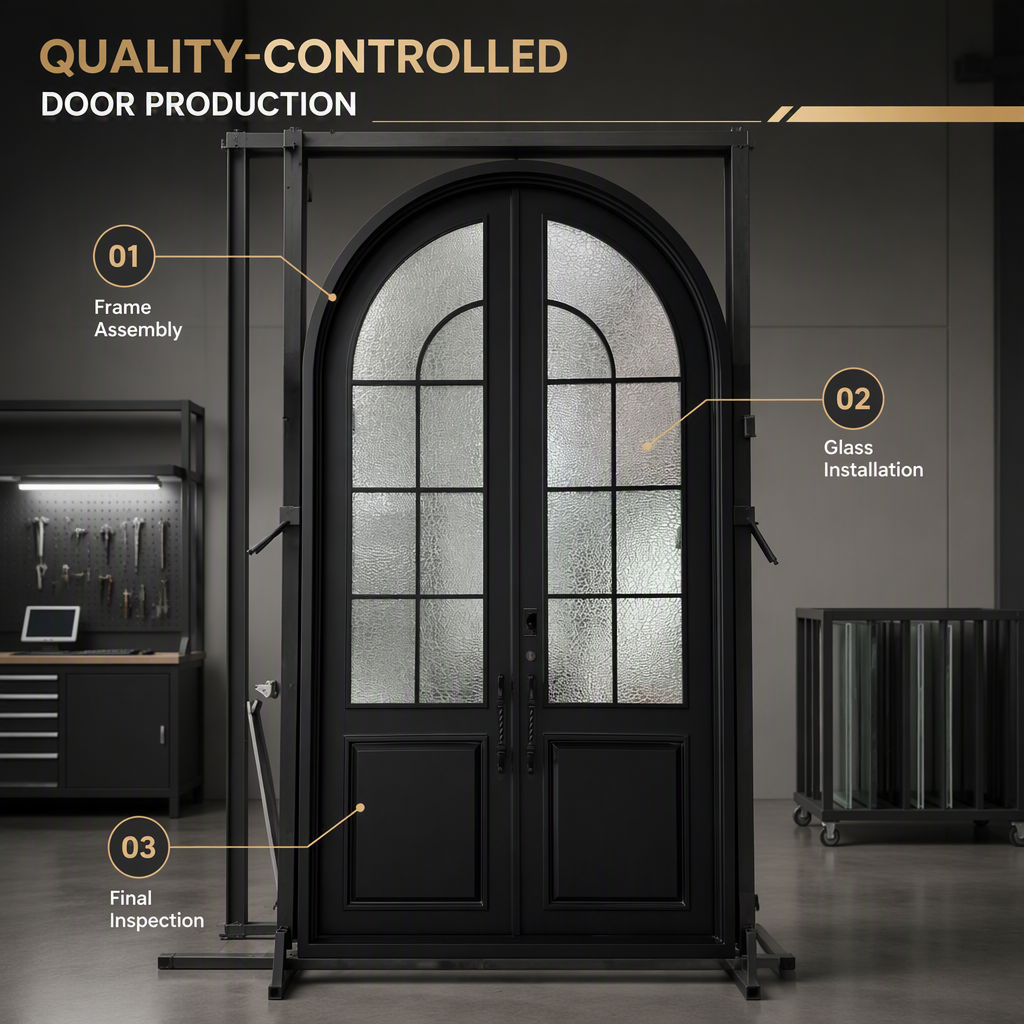 Superhouse NFRC NOA FPA AS2047 Custom Aluminum Arch Entry Door with Waterproof Feature and Over 10-Year Warranty