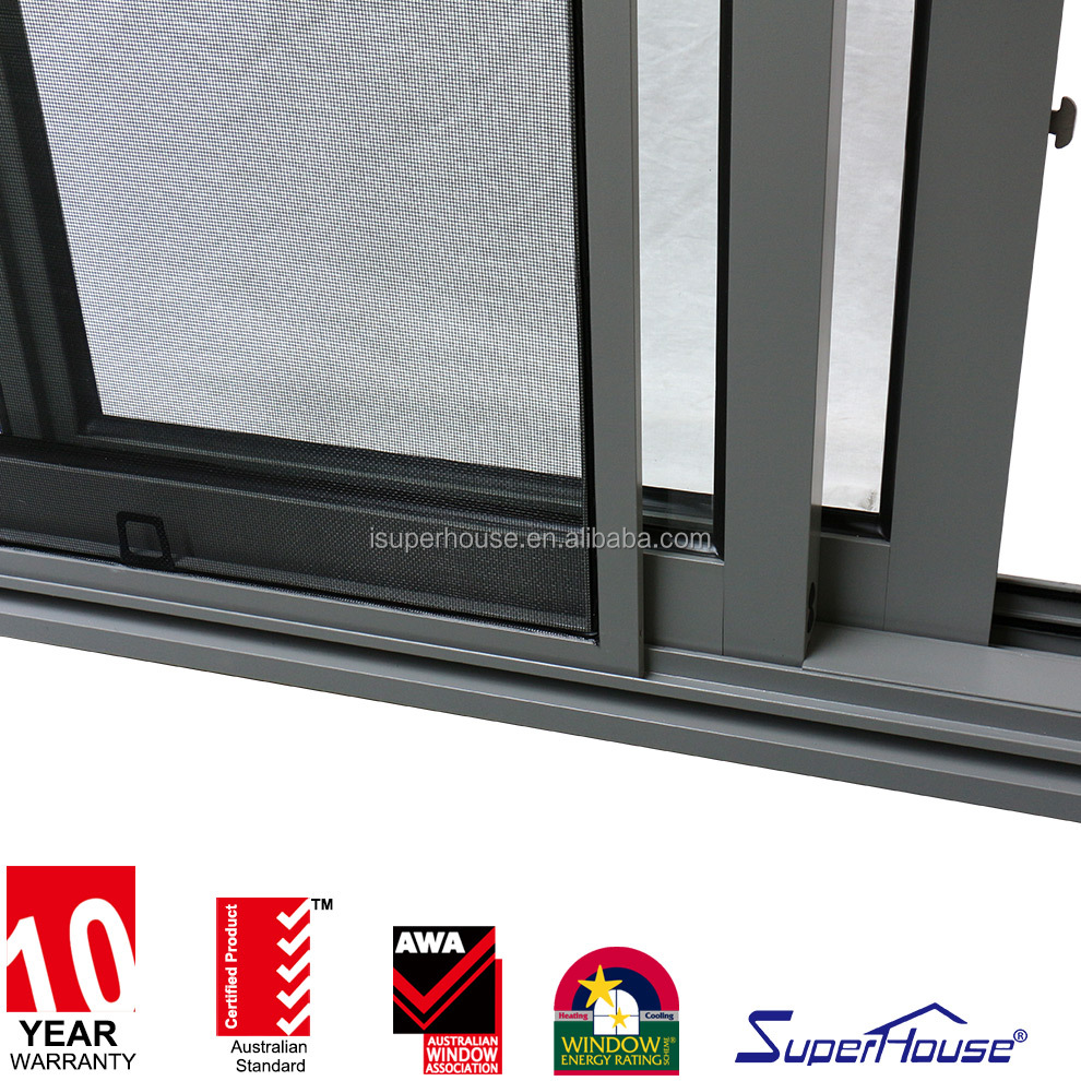 Miami Dade Certified Aluminum Sliding Window Laminated Safety Reflective Glass Anti Shatter Privacy Window Bedroom Living Room