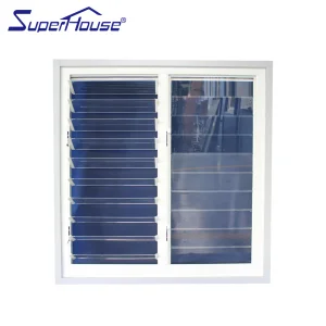 Modern Design Vertical Glass Louver Window Modern Aluminium Frame Tempered Glass Fixed Louver Window