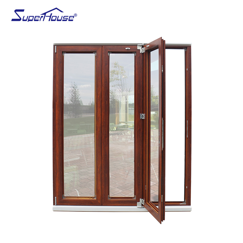 Superhouse Aluminium Accordion Bifolding Doors Fold Door Aluminum Alloy Frame Tempered Glass Folding Door