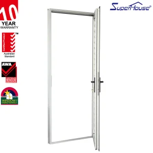 Miami Dade NOA Certified Hurricane Impact Modern Aluminum Double Glazed Casement Doors for Seaside Prefabricated Houses