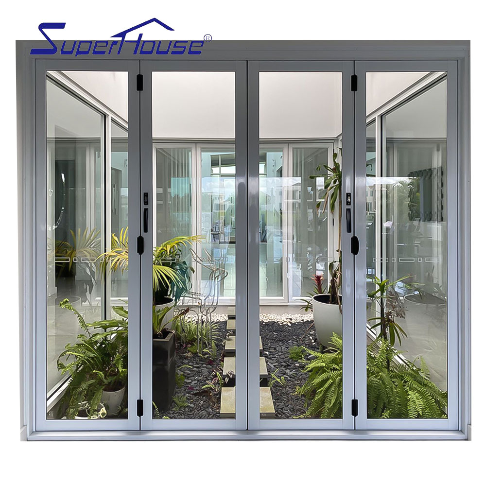 Meet Florida Certificate Hurricane Impact Glass Door  NOA Folding Door with Retractable Screen for House