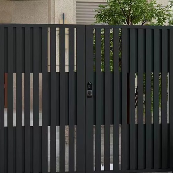 Single Villa Entrance Front Door with Sliding Design Doorbell Call Secret Key Passwords Aluminum Alloy Fence Gate Door
