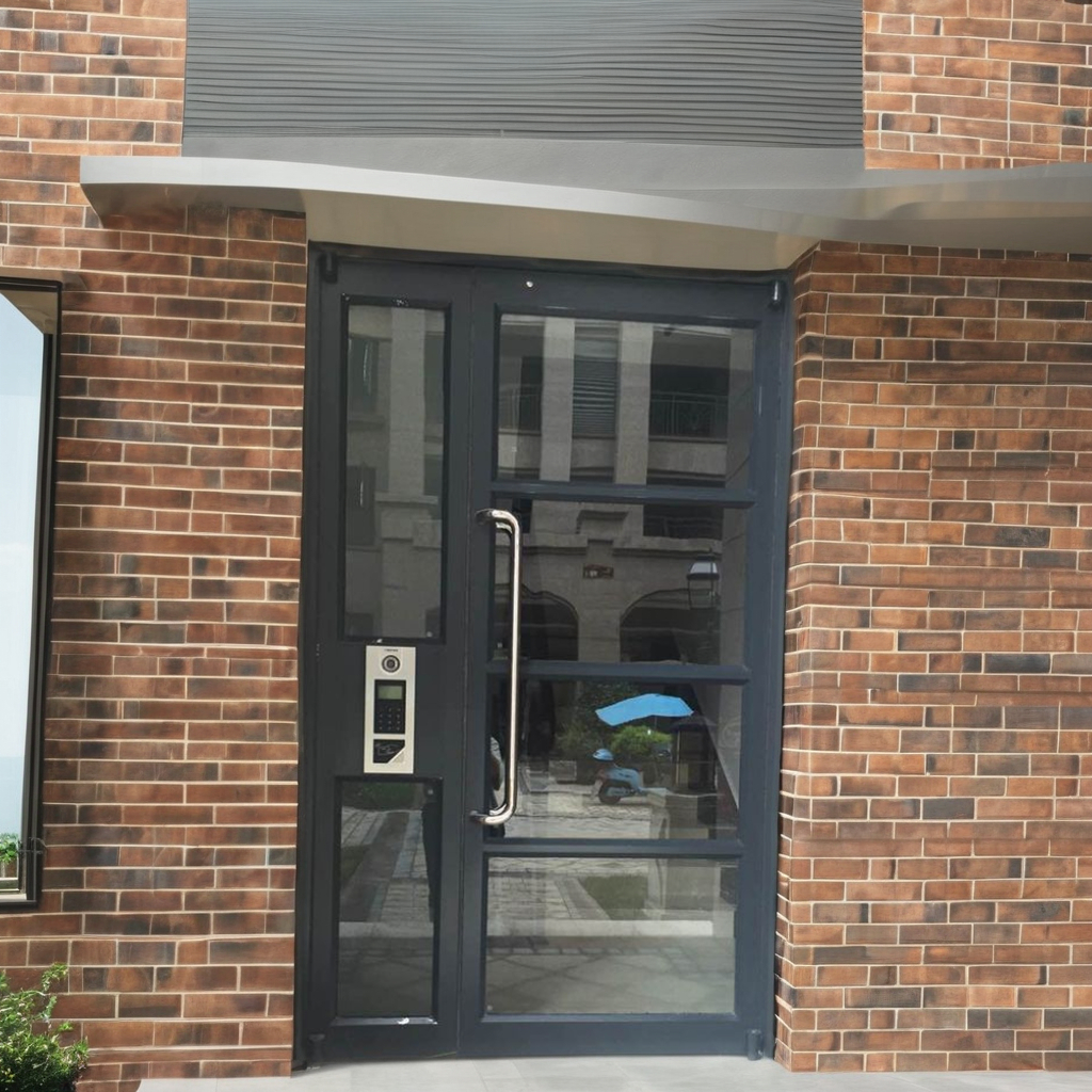 Apartment Commercial Used Emergency Braking Aluminum Insulated clear Tempered Glass Passwords Sensor Card Entrance Front Door