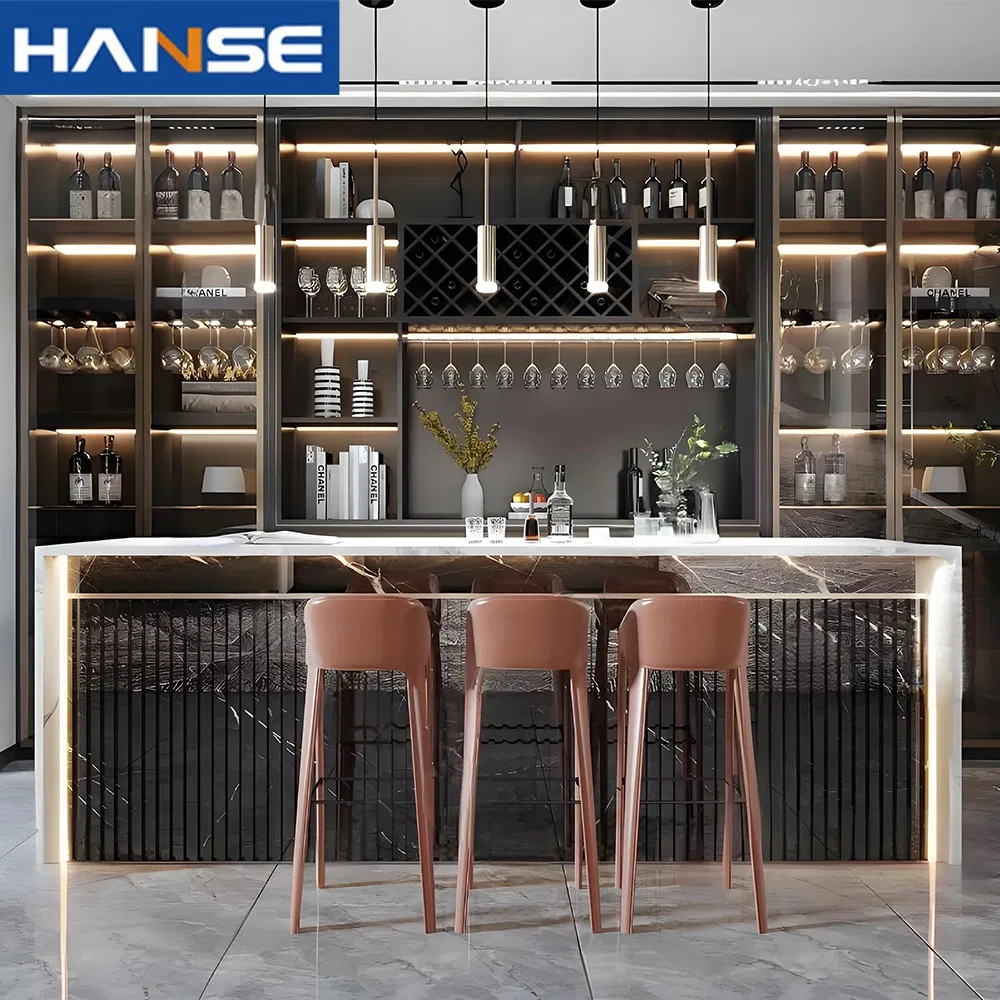 Solid Wood Glass Cabinet Hand-Carved Waterproof Panel Restaurant Storage Cabinets Wine Cabinet