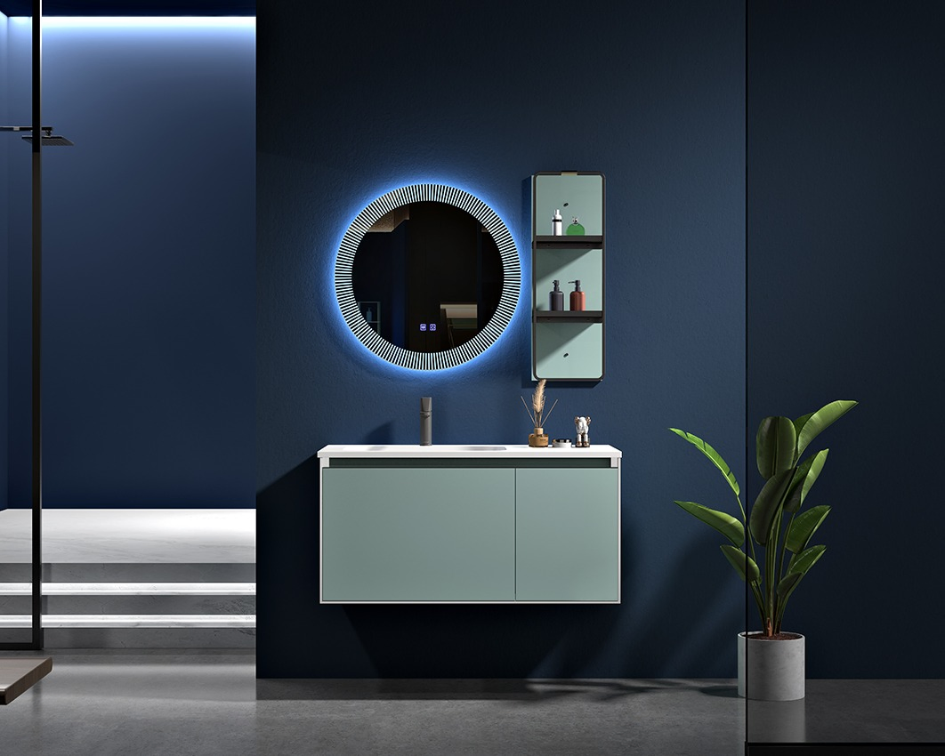 2024 Style Wholesale Double Single Modern Wooden Panel Floating Bathroom Vanities