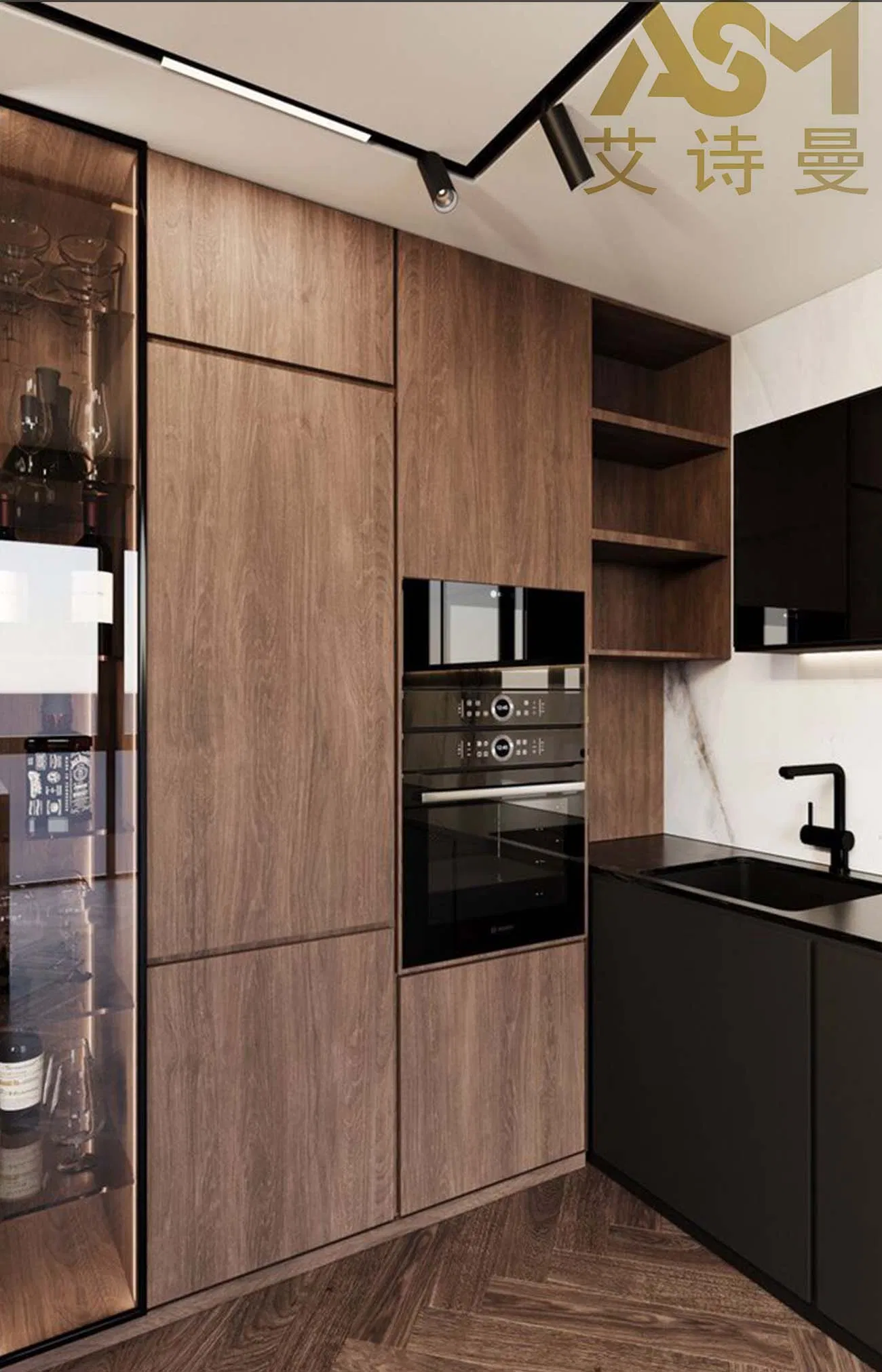 Elegant Cabinet Unit with Modern Surface Texture
