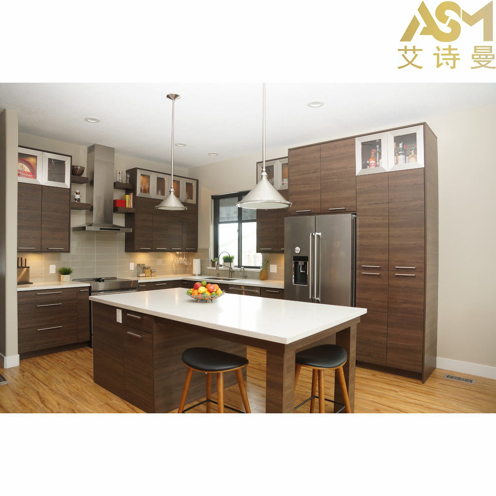 Custom Kitchen Cabinet Popular Shaker Kitchen Cabinet Wholesale Rta Cabinets for Apartment Modern PVC Aluminium Kitchen Cabinet
