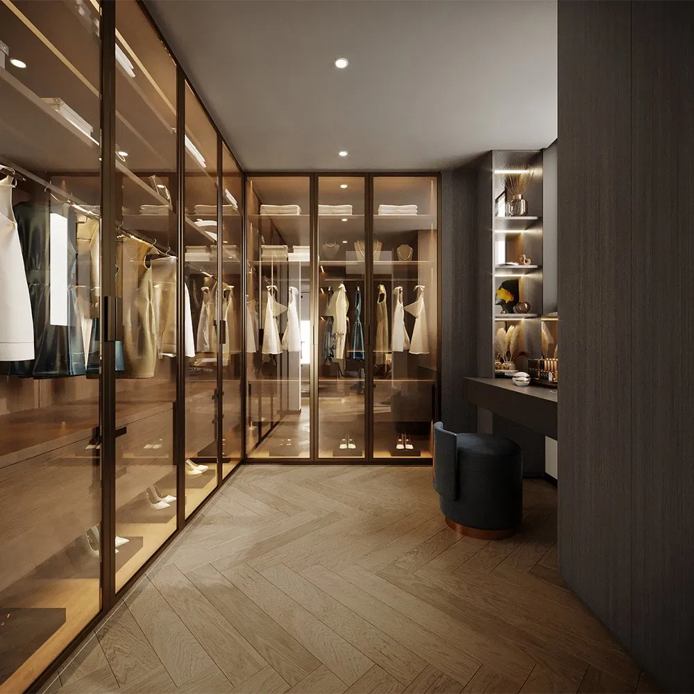 Custom Nordic Hotel Furniture Closet White Cupboard Sliding Door Wardrobe