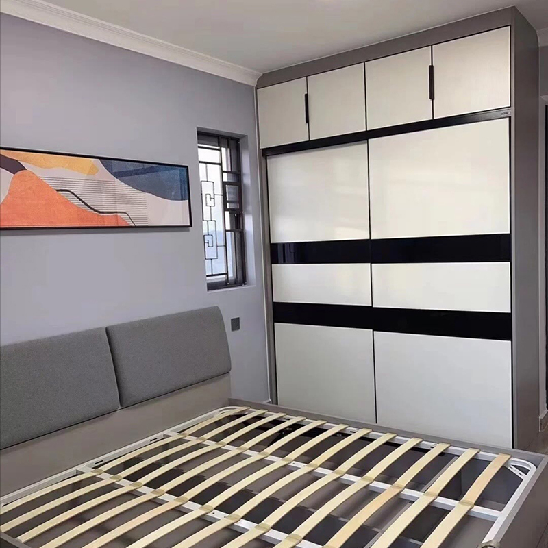 Custom with Swing/Sliding Metal Cabinet Glass Doors White Dual Tower Deluxe Wooden Furniture Wardrobes Closet Kit Organization System