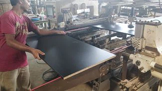 High-gloss kitchen cabinet with modern hardware finish