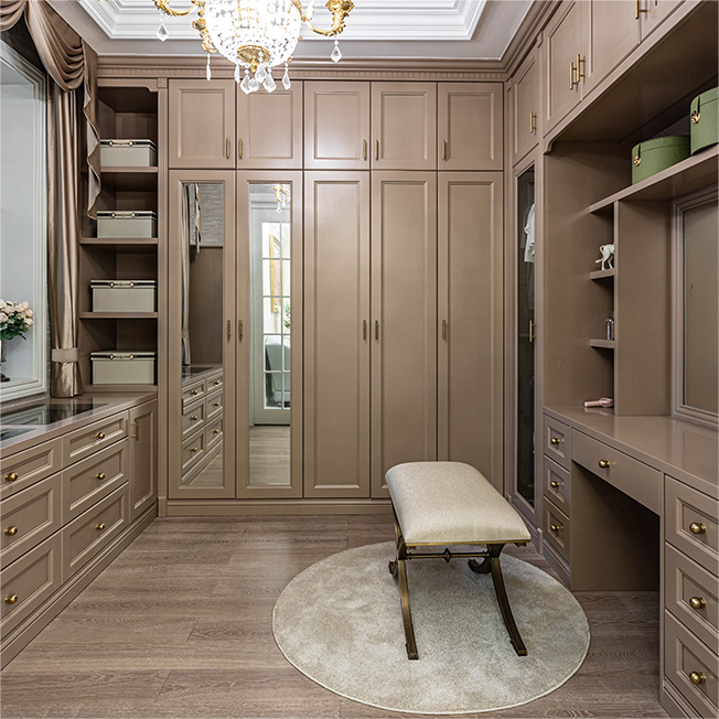 Cbmmart Home Furniture Storage U L Shape Customized Dressing Room Walk in Closet