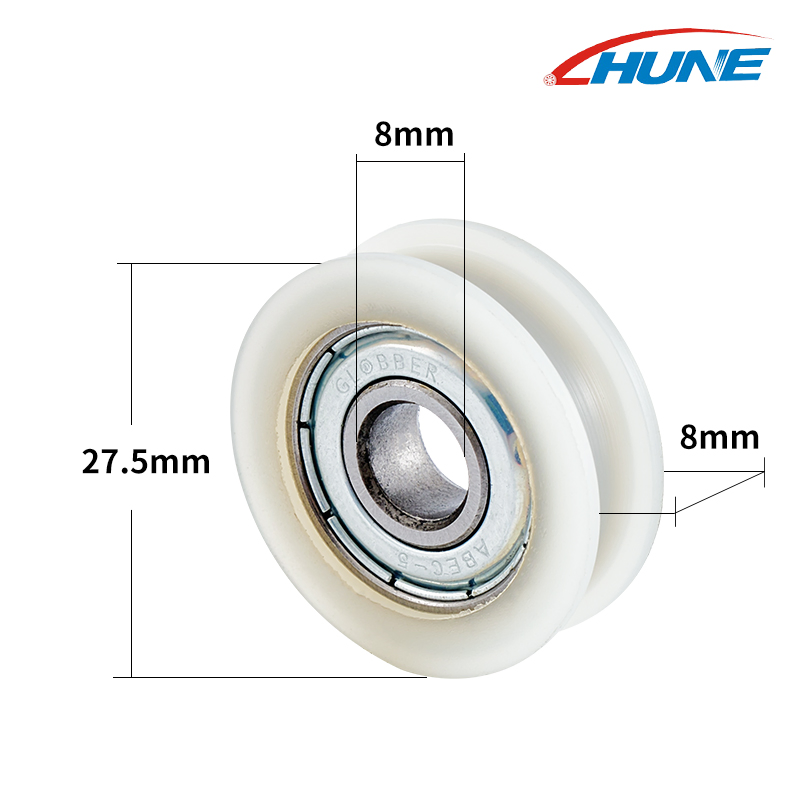 628zz U-Groove Bearing Pulley U0829.5-9 Small Steel POM Plastic Pulley Cabinet Roller Bearing Wheels for Wardrobe Sliding Door Window Nylon Roller