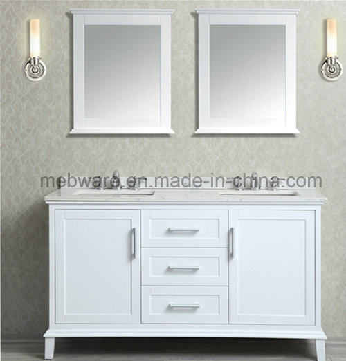60" Double-Sink Bathroom Vanity Set / Modern Solid Wood Bathroom Vanities