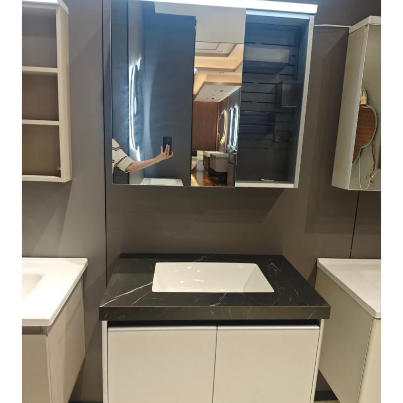 Soft Beige Linen Floating Cabinet Bedroom Soft Decor Storage Model