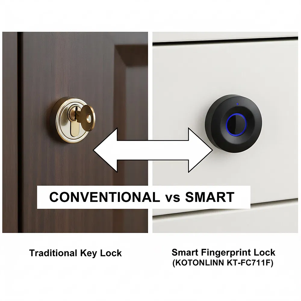 Fingerprint Cabinet Lock Works with Tuya &amp; Ttlock APP Standalone Smart Locker Lock for Home/Office/Wardrobe