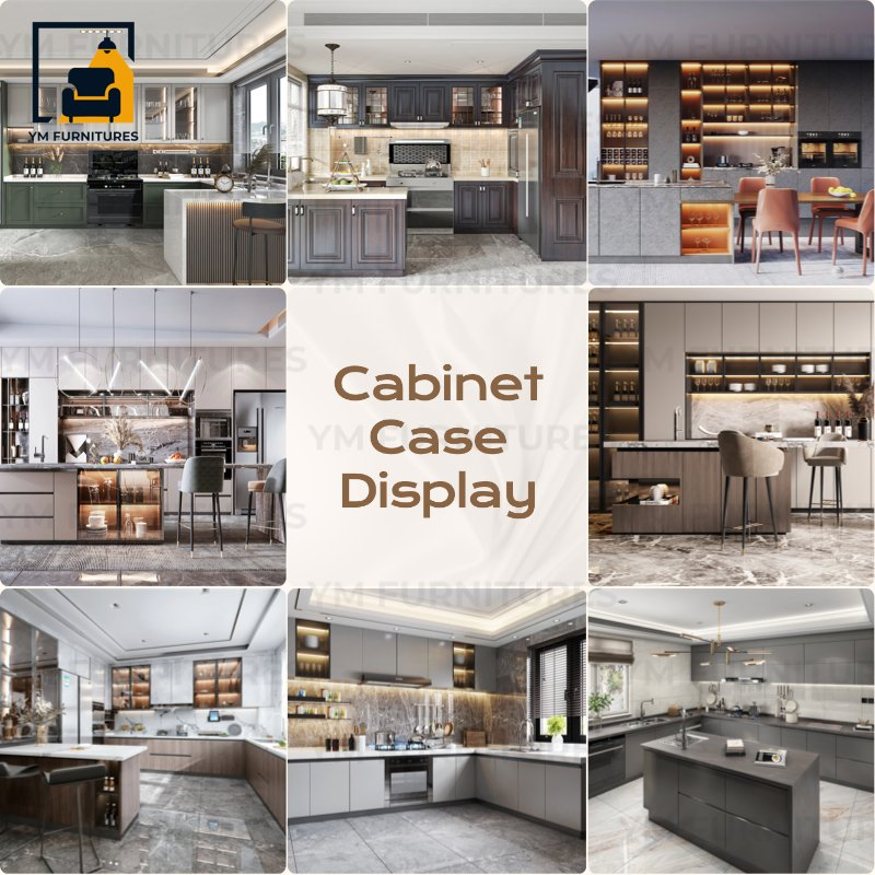 Villa Project Custom Stainless Steel Cupboard Island Pantry Painting Modular Kitchen Cabinets