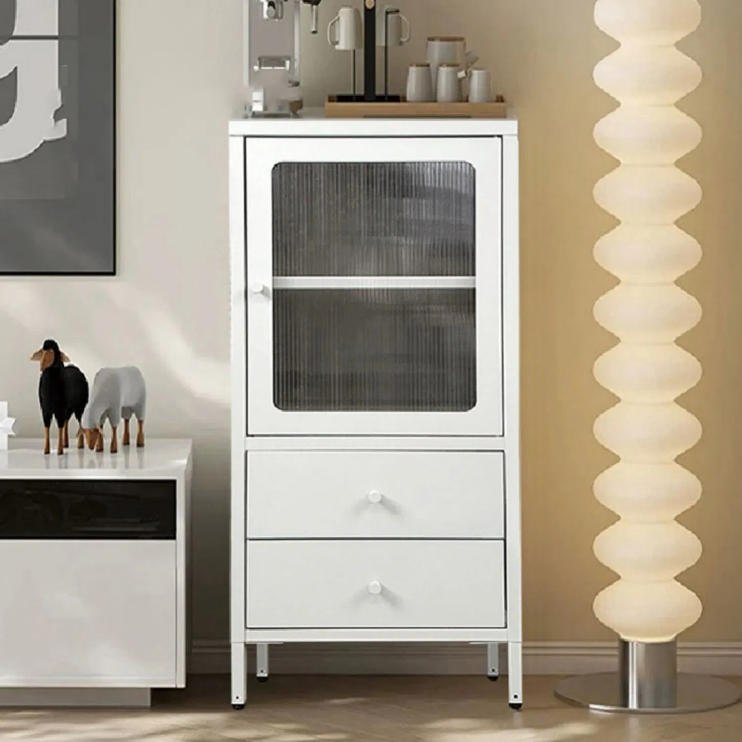 Hotel Steel Cabinet with Two Under Drawers for Guest Room Linen and Amenity Storage