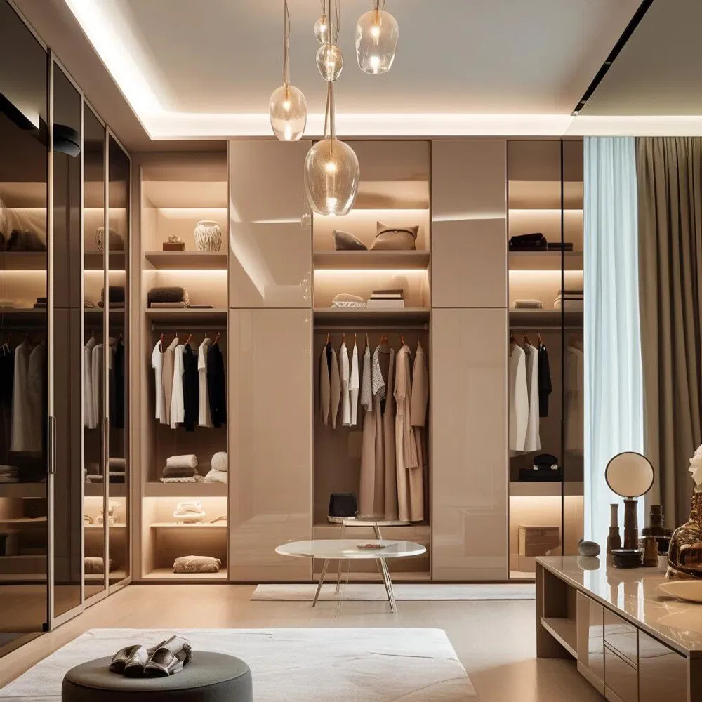 Waymove Best Quality Factory Plastic Modern Bedroom Closet Fitted Melamine Fold Wardrobe