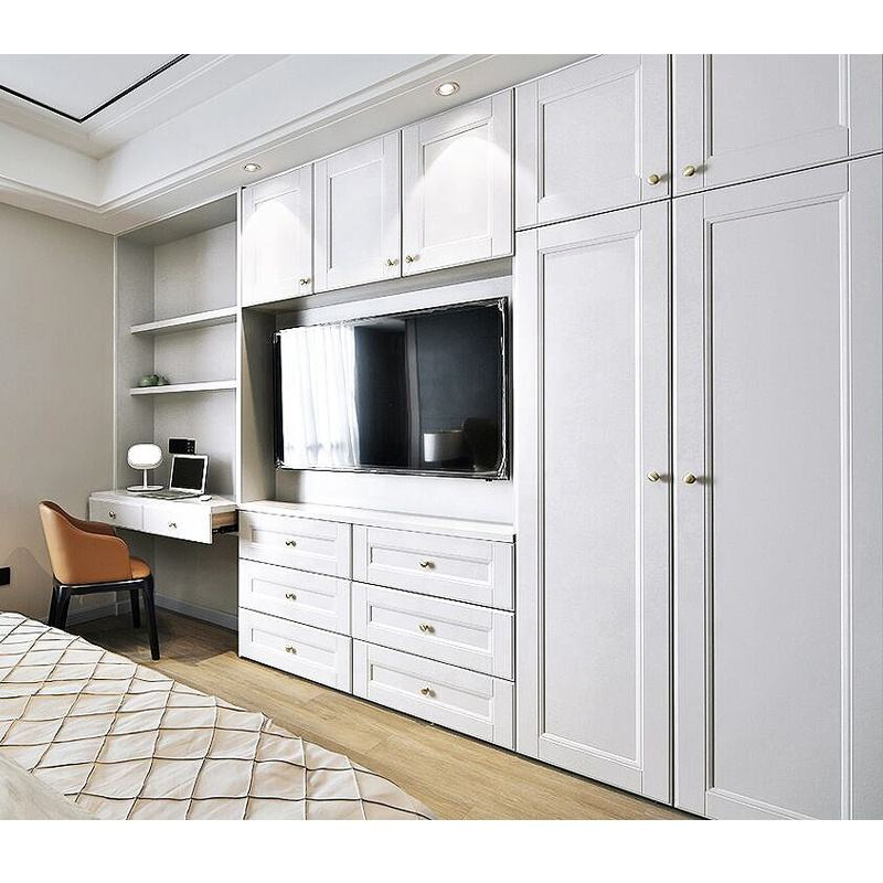 Cbmmart Modern Sliding Home Furniture Bedroom Closet Glass Door Metal Wooden Wardrobe