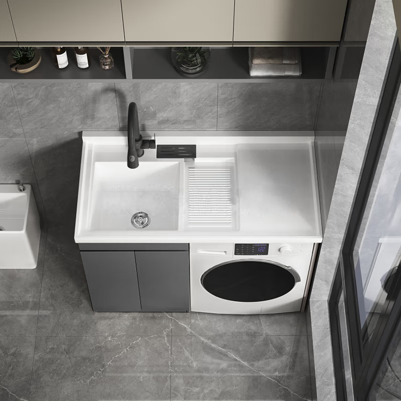 1200mm New Arrival Double Doors Cabinet Laundry Cabinet with Basin for Laundry Room