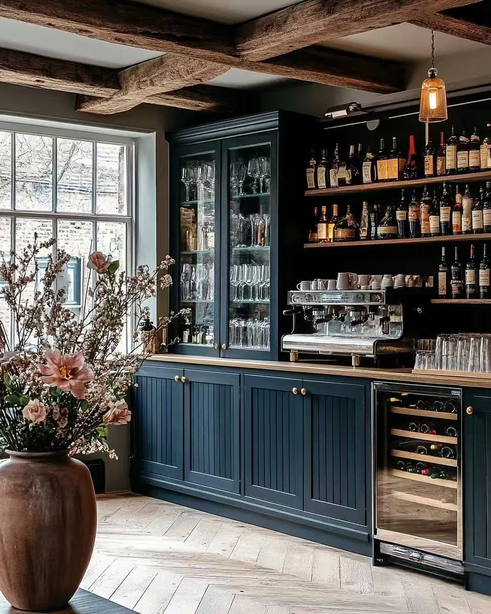 OEM Wooden Bar Cabinet Modern Wine Cabinets Storage Cupboard for Living Room