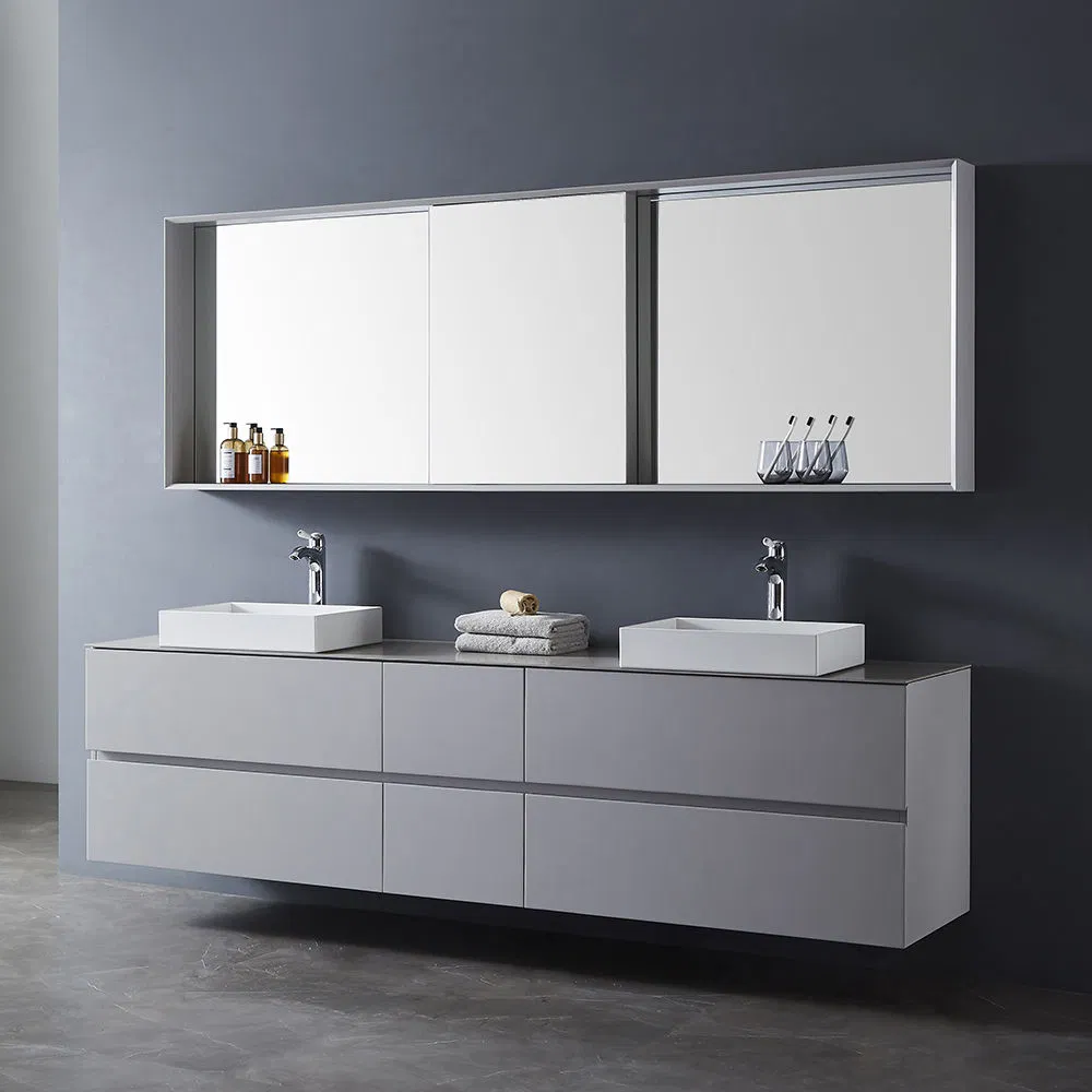 Modern Style Wall Mounted Plywood Floating Vanity Bathroom Cabinets
