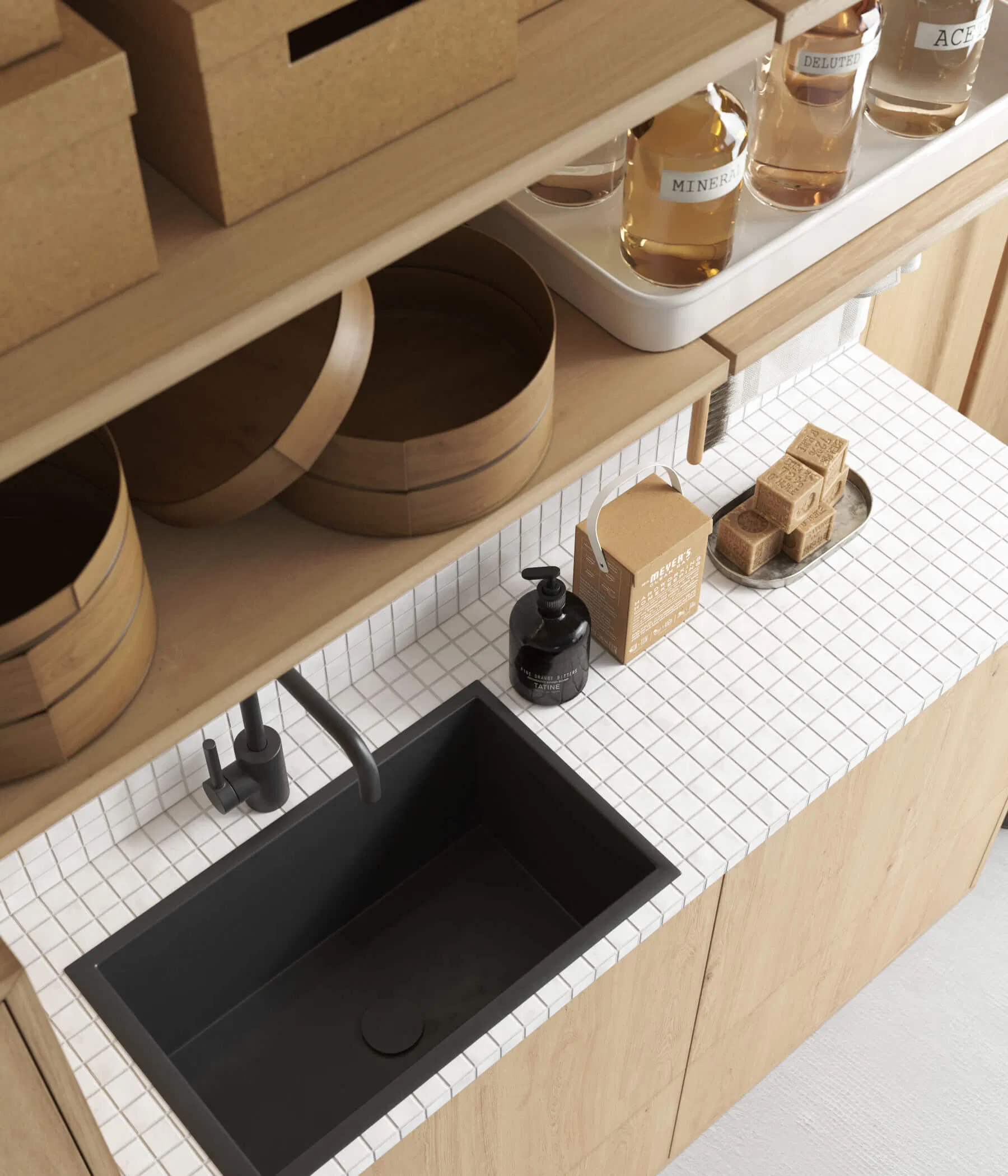 PA Smart Waterproof Laundry Room Sink Cabinet with Washing Machine Laundry Cabinet