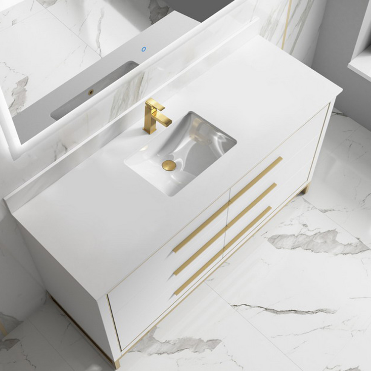 American Style Modern Single Double Sink Solid Wood Bathroom Vanities