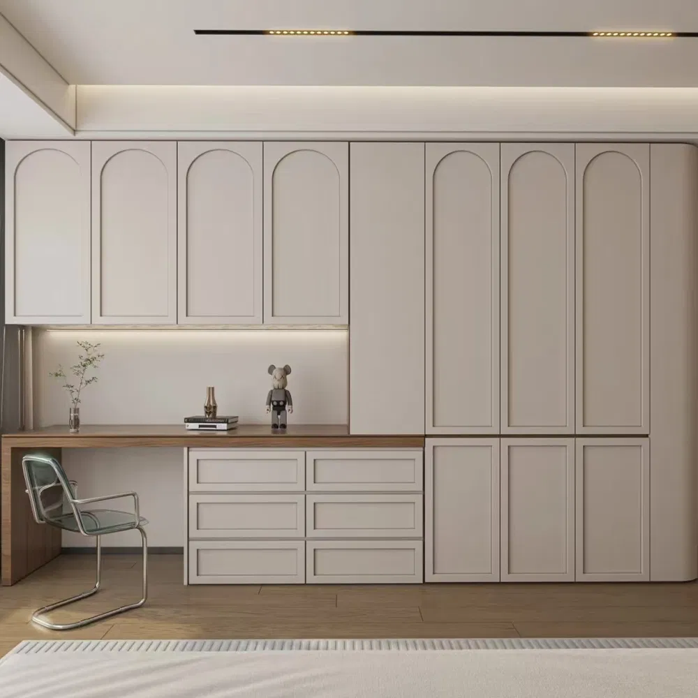 Waymove High Quality From Chinese Factories Sliding Portable Aluminum Wood Folding Built in 3 Door Bedroom Cabinet Modern Custom Wardrobe